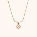 Dingran High Fashion Waterproof Shell Flower Pendant Necklaces 18K Gold Plated Jewelry for Women