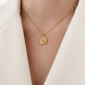 Nordic Antique Style North Star 18K Gold Stainless Steel Irregular Coin Compass Pendant Necklace