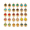 Zircon Beads DIY Jewelry Making Supplies Findings Stainless Steel Round 6mm Birthstone Pendant Charms for Jewelry MakingCharms