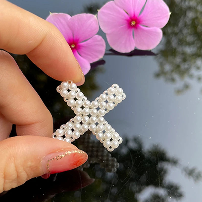 A-Z Handmade Iron-On Patches Eco-Friendly Fabric Designer Patches for Hats and Shoes Bulk Letter Pearl PVC for Shoes