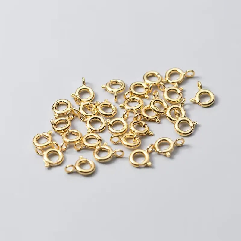 Wholesale 925 Sterling Silver Spring Clasp Bracelet and Necklace DIY Jewelry Findings with Zircon Stone Connection Silver Ring
