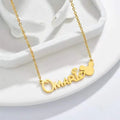 Children's DIY Personalized Custom Name Necklace Gift Stainless Steel Gold Plating Link Chain Crystal Rhinestone Geometric Shape