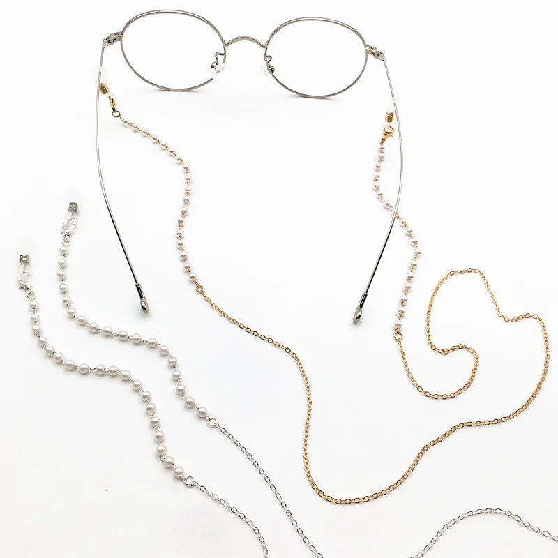 Pearl Beaded Sunglasses Chain Metal Eyewear Accessories for Glasses Holder Necklace
