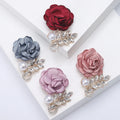 New European and American Wedding Dress Fashion Corsage Pearl Rhinestone Fabric Flower Clothing Brooch