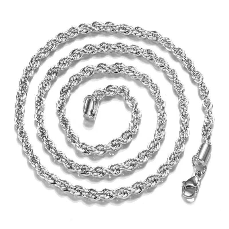 2022 925 Silver Necklace Women Men Twist Rope Chain Snake Necklace Jewelry