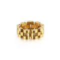 New Rose Gold Plated Titanium Steel Engagement Ring Watch Chain Hip Hop Unisex Jewelry Wholesale