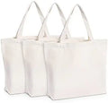 Reusable Large Customizable Canvas Tote Bags with Adjustable Buckle Blank Multi-Purpose for DIY Grocery & Shopping
