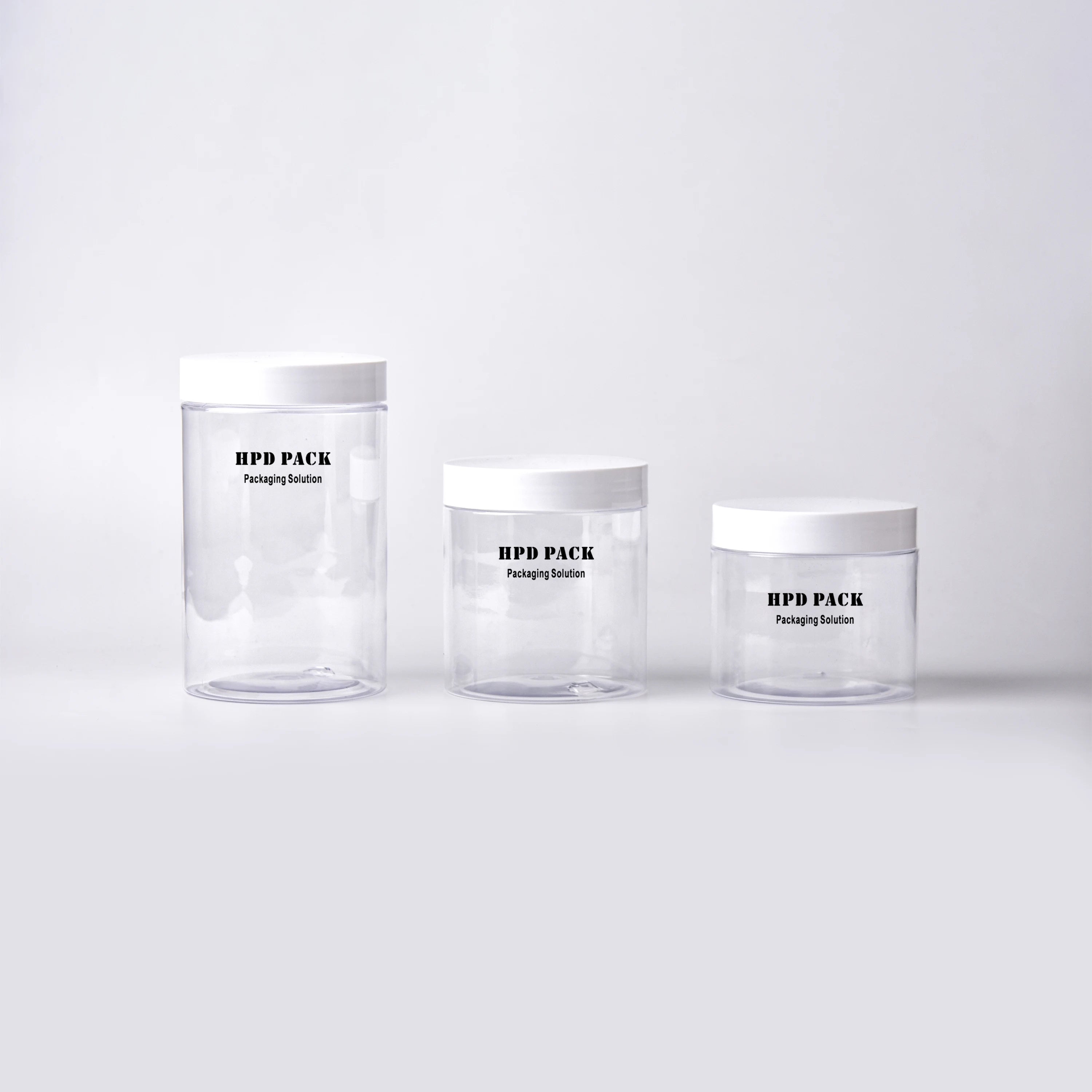 White Round Clear Wide-mouth Cosmetic Screw Cap Acrylic ABS Containers for Face Creams Oils Salves Ointments