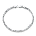 RINNTIN SB122 Handmade 14k Gold Plated 925 Sterling Silver Italian 2.5mm Flat Byzantine Bracelet