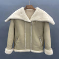 Janefur Winter Lamb Fur Coat Ladies Genuine Sheep Stylish Two-Sided Fur Coat Shearling Jacket Women