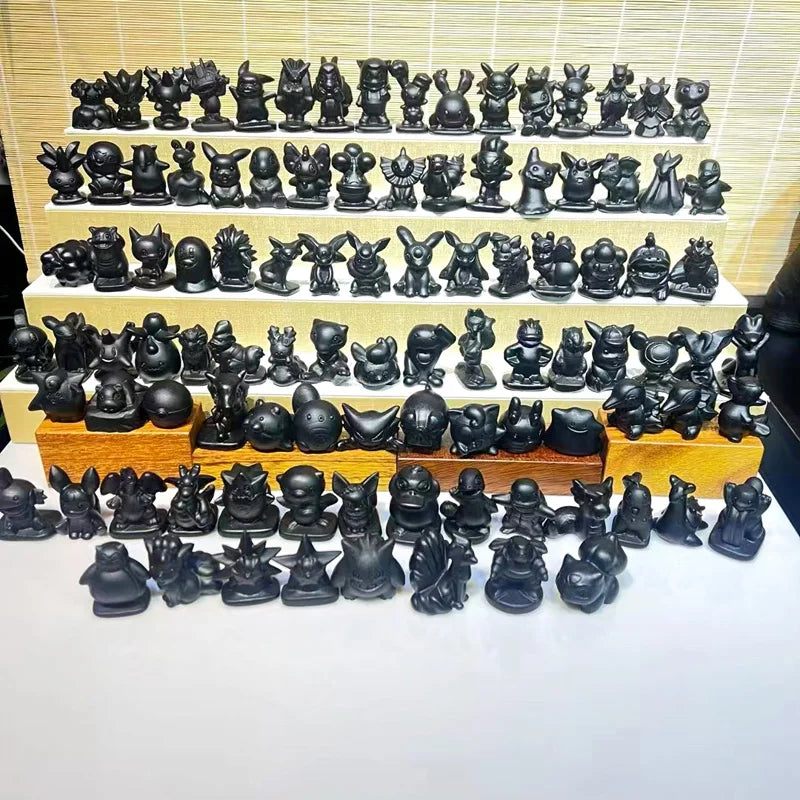 Wholesale Obsidian Pokeball Carvings Polished Cartoon Style Mew Mewtwo Pikachu Healing Stones for Gifts