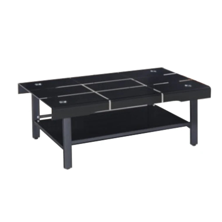 China Furniture Manufgacturer Low Price Bent Glass Top Metal Legs Low Height Center Table Coffee Table