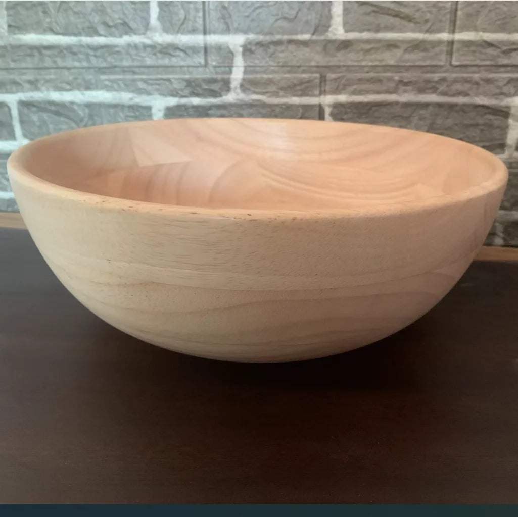 28 CM Rubber Wood Salad Fruit Fermented Dough Bowl Pot