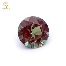 JUNYUAN Lab Grown Stone Supplier Wholesale Synthetic Loose Stone Round Cut Lab Grown Natural Alexandrite Gemstone