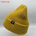 Factory Custom Woven Label Patch Multi-colored Choice Acrylic Toque Knitted Winter Hats Plain Women Beanies