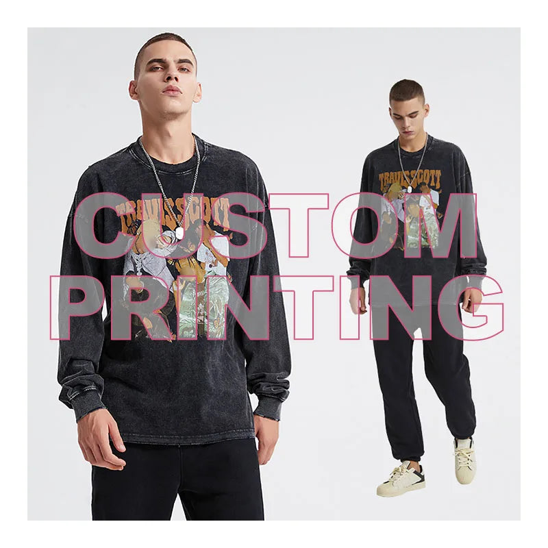 Latest Models Classic t Shirt Essential for Men Printed Custom Men's Hip Hop Long Sleeve T-shirts
