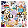 50Pcs Cute Rabbit Children Girl Gifts Animal ZooSticker For Paper Notebook Luggage Laptop Waterproof Graffiti Diy Decor Stickers
