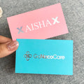 Luxury Wedding Invitation Cards Pink and Silver Foil Design with Blue Cardboard Paper Business Card Style