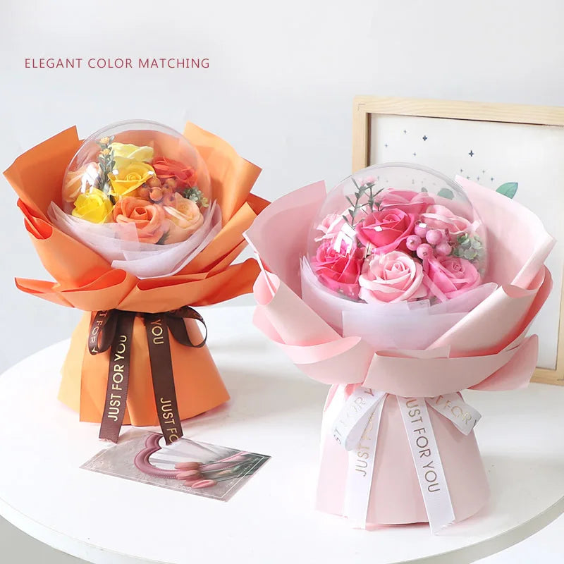 Wholesale Transparent Bobo Balloons  Graduation Gift Rose Bouquet Cute Soap Flower Birthday Valentine's Day Gift for Girlfriend