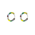 2023 INS Fashion 925 Sterling Silver Color Dripping Geometric Round Silver Hoop Earring Fine Jewelry for Women