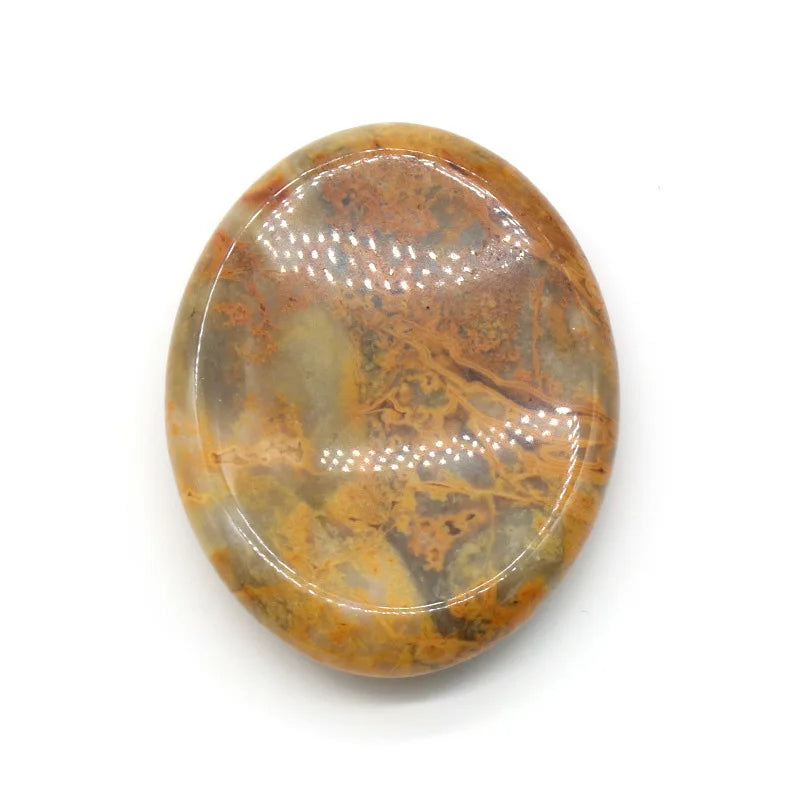 Natural Crystal Gemstone Crazy Stone Worry Stone Colorful Massage Healing Energy Worry Stone for Thump Massage