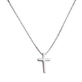 SC Mini Ankh Cross Design Pendant Necklace Dainty Silver Plated Box Chain Pendant Necklace Simple Cross Necklace for Women Teen