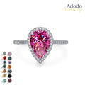 Wholesale Factory Light Luxury Jewelry 3CT Pear Cut Moissanite Rings Fine 925 Silver Colored Moissanite Rings for Women