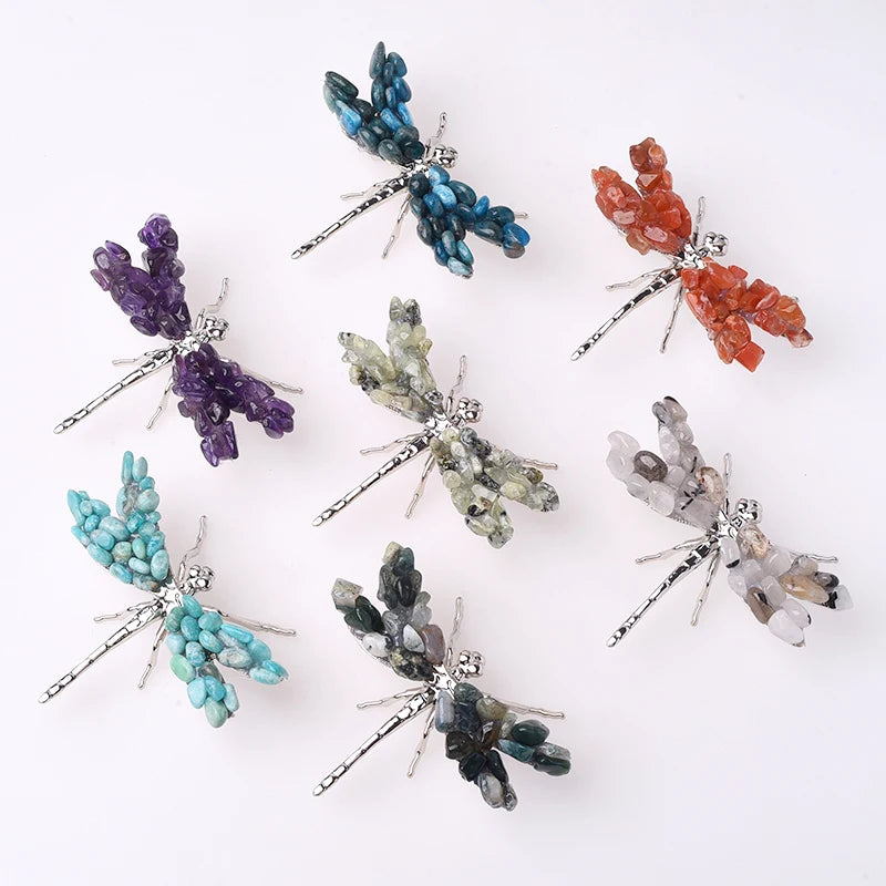 Wholesale Natural Crystal Gravel Chips Stone Dragonfly Healing Crystals Room Desk Decoration