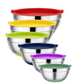 Top Sale Stainless Steel Nested Mixing Bowls Colorful Salad & Cake with Silicone Bottom Lid Customized Technique Dinnerware Use
