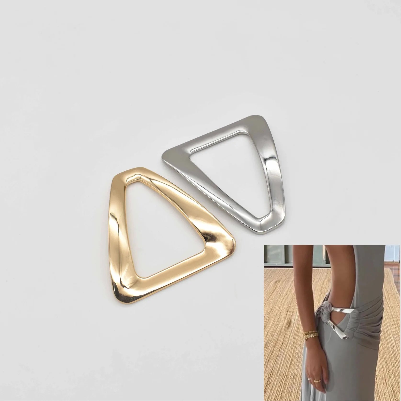 Luxury Irregular Buckle Chlorine Resistant Solid Metal Alloy Buckle Bikini Connector for Women Dress/Swimwear