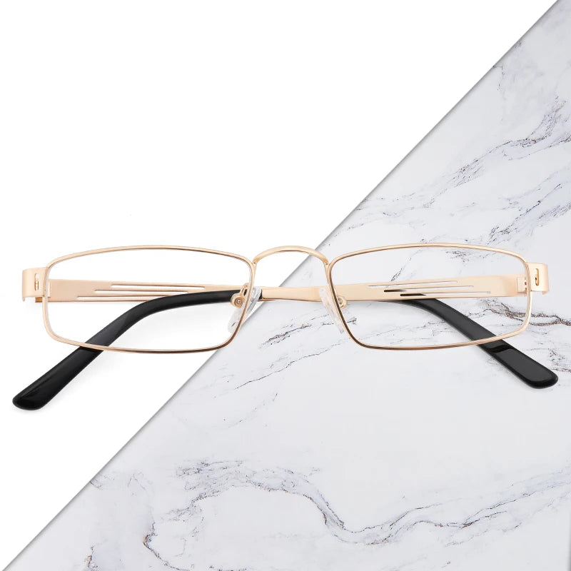 Geometric Square Alloy Eyeglasses Frames for Men & Women-Prescription Eyewear Retro Reading Custom Computer Glasses NEW
