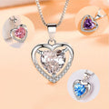 Fine Jewelry Sparkling Cz Cubic Zirconia Valentine's Day Mother's Day Gifts 925 Sterling Silver Love Heart Pendant Necklace