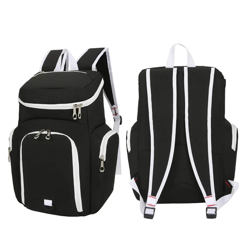 Wholesale Vintage Basketball Backpack Training Bag Big Capacity Custom Logo Multi-function Sports Polyester Zipper Closure