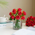 Korean Wedding Bride Holding Bouquet 12 Small Artificial Roses for Home Decoration Simulated 12 Small Valentine's Day New Year