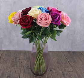 YOPIN-816 China Factory Wholesale Decorative Flowers Artificial Red Roses With Stem