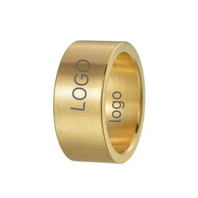 ShuoyeW 10mm Stainless Steel Ring Black Gold Ancient Silver Matte Basic laser loog Stainless Steel Ring Finger Ring Jewelry 435