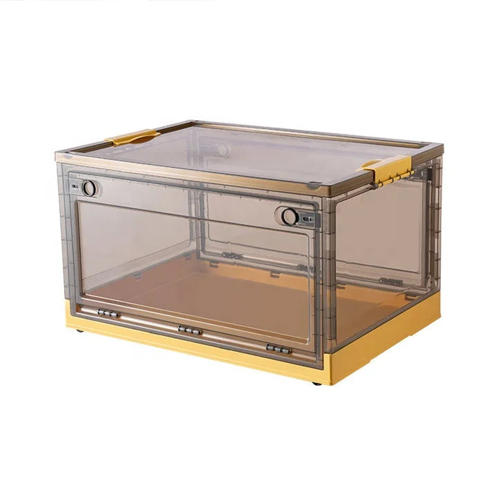 Anjuny Modern Foldable Rectangle Storage Box Lid Multifunction Transparent PP Plastic Injection-Molded Outdoor Cloth Organizer