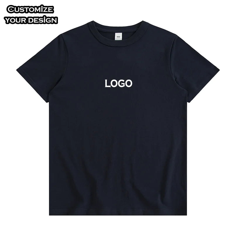 Wholesale 100% Cotton Men's Tshirts Custom Logo Heavyweight Oversized Plain T-Shirt Solid Pattern