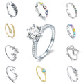 Wholesale Custom Various Fine Silver Rings Fine S925 Jewelry Zircon Cz 925 Sterling Silver Ring Open Adjustable Rings for Women