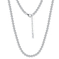 RINNTIN SC51 SC52 Solid 925 Sterling Silver Italian Women's Bezel-Set Cubic Zirconia Tennis Necklace