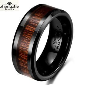 Factory Size 7-14 8mm Tungsten Carbide Rings Wood Grain Fsther's Day Gifts Luxury Coolstyle Tungsten Rings for Men