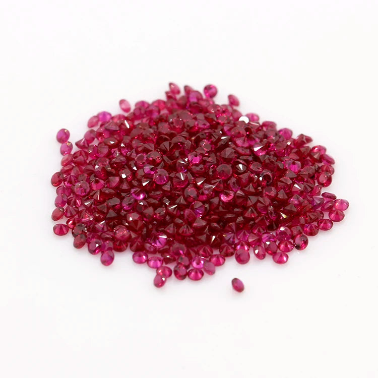 Wholesale Top Quality Round 0.70mm to 2.00mm Red Ruby Round Ruby Stone Natural Ruby Stone Per Carat