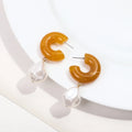 Hot Selling Irregular Baroque Style Pearl Pendant Fashion Jewelry Party C-shaped Hoop Earrings