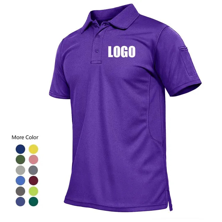 Custom logo Wholesale Short Sleeve Purple Polo Shirts Plain Polo Shirts High Quality Fishing Polo Shirt