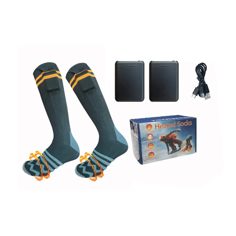 In Stock Custom Winter Rechargeable Battery Heated Socks for Men Women