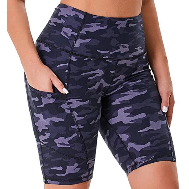 Women's Custom Printed Spandex/Polyester Knitted Breathable High Waist Yoga Biker Shorts Tummy Control Fitness Leggings