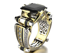 Size 6-13 Male Jewelry Wholesale Party Men Rings Creative Vintage Square Shaped Design Wedding Ring for Men