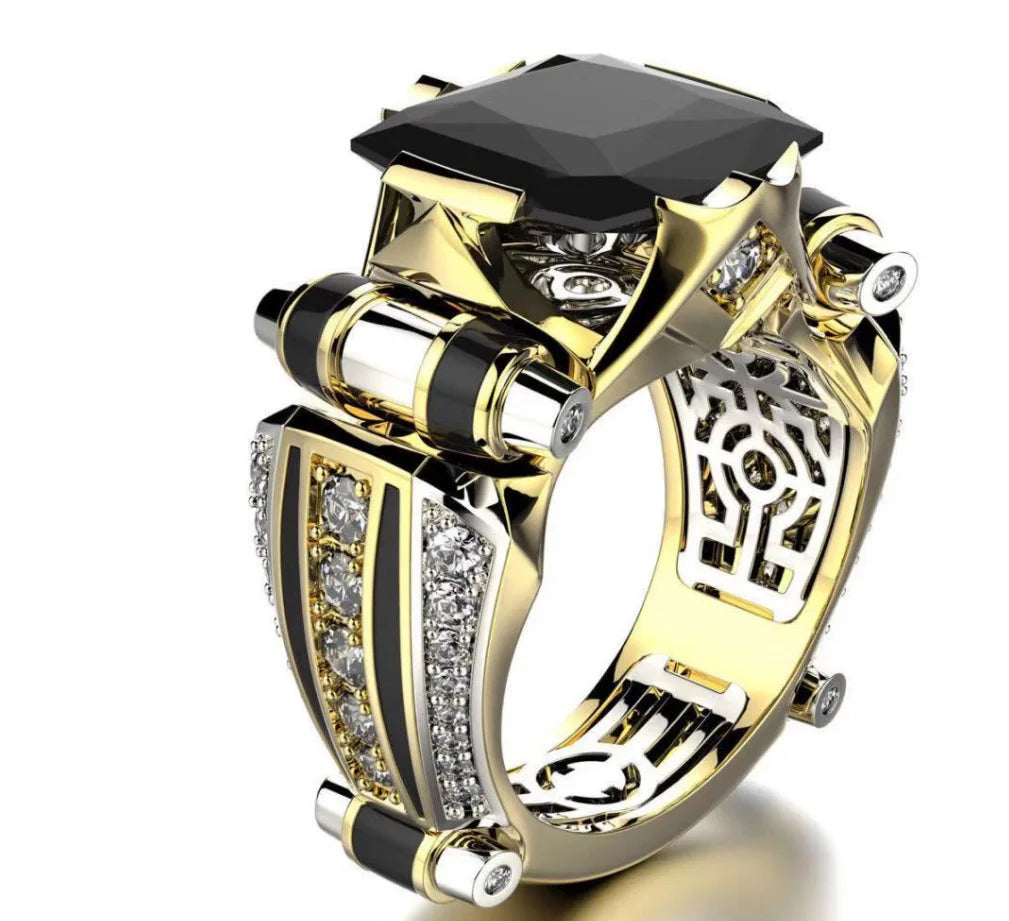 Size 6-13 Male Jewelry Wholesale Party Men Rings Creative Vintage Square Shaped Design Wedding Ring for Men