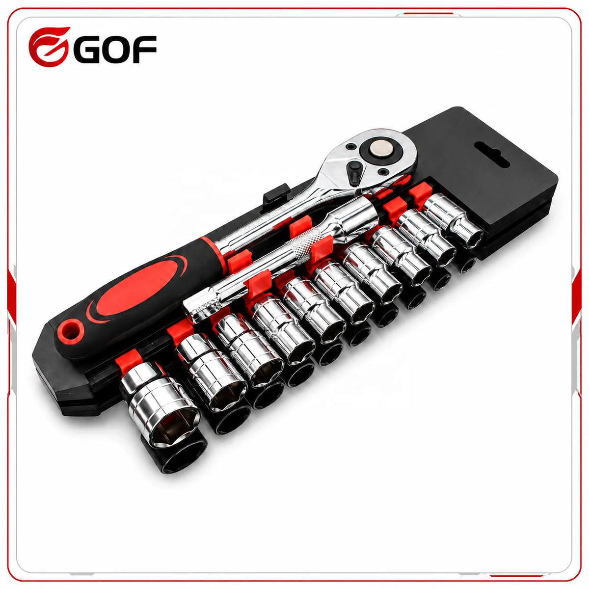 12 Piece Socket Set Ratchet Wheel 1/2-3/8-1/4 Quick Wrench Car Hardware Tool Set for Household Use MegaBDM