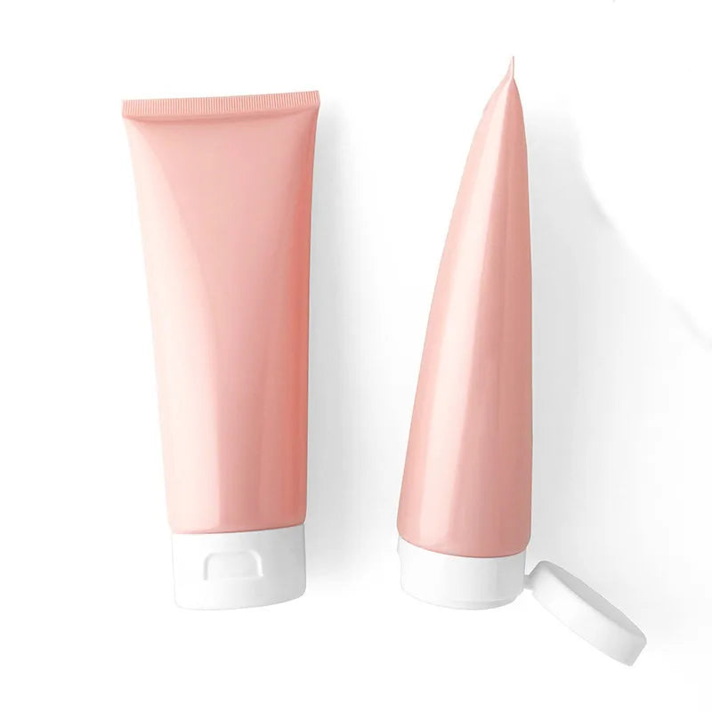 30ml35ml40ml45ml50ml Soft Plastic Tubes Squeeze Cosmetic Empty Eyecream Frosted Colored pink Tube Custom Packaging with logo